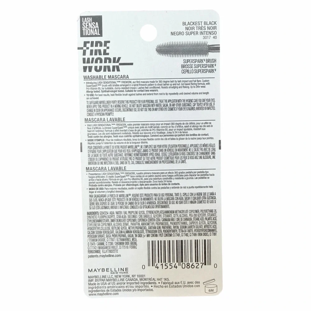 Maybelline Lashsensational Firework Mascara - Blackest Black 802‎